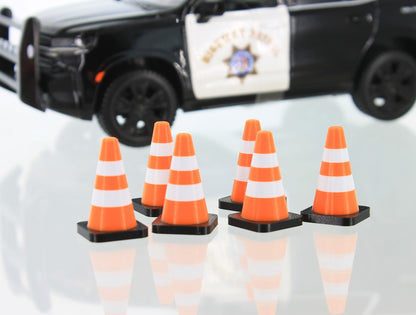 3D To Scale 24-110-3C 1/24 Traffic Cones, 6 Pack