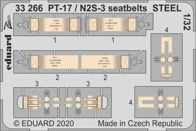 Eduard 33266 1/32 PT-17 / N2S-3 Seatbelts Steel for ICM