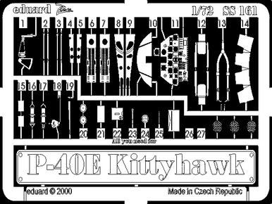 Eduard SS161 1/72 P-40E Kittyhawk Photo Etch Interior Detail Set