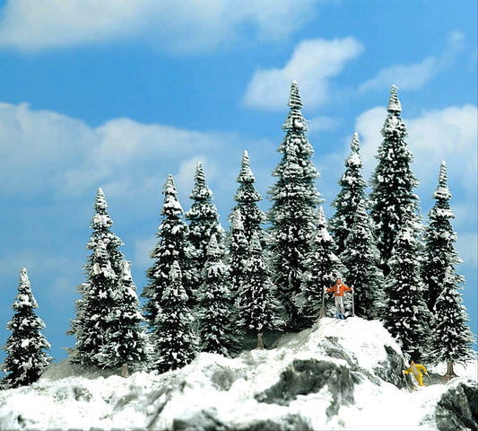 Busch 6566 N Scale Snow-Covered Pine Trees, pkg(20)