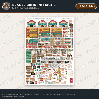 Alpine Railworks 30945N N Scale Roadside Signs - Dog-Shaped Inn