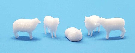All Scale Miniatures 870963 HO Scale Sheep -- Unpainted pkg(5)