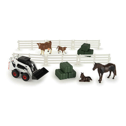 ertl 47394 1 32 scale bobcat skid steer animal setset includes bobcat skind