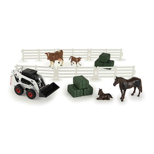 ertl 47394 1 32 scale bobcat skid steer animal setset includes bobcat skind