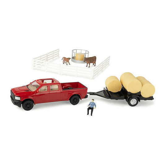 ertl 47598 1 32 scale hay bale hauling playset