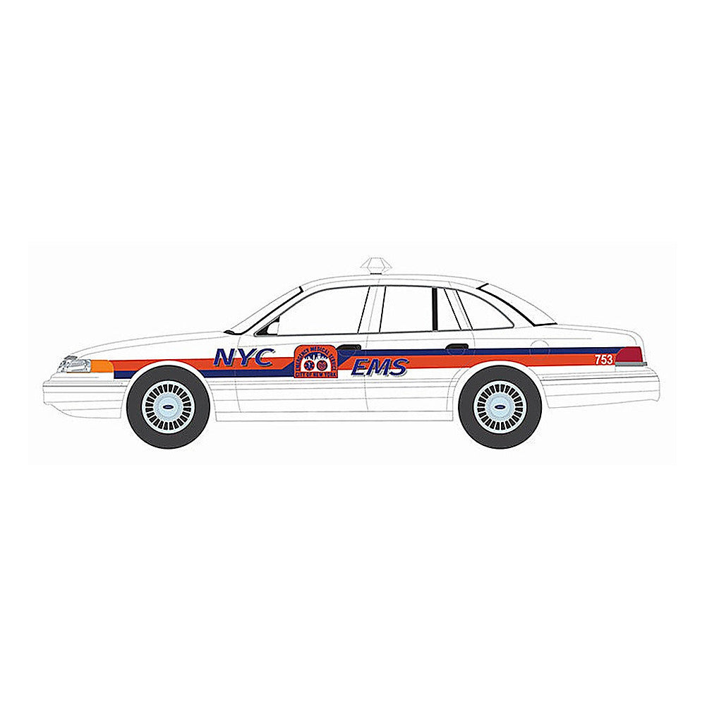 greenlight 67060 c 1 64 scale nyc ems 2000 ford crown victoria responders