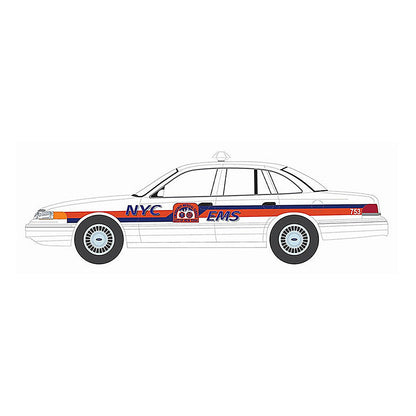 greenlight 67060 c 1 64 scale nyc ems 2000 ford crown victoria responders