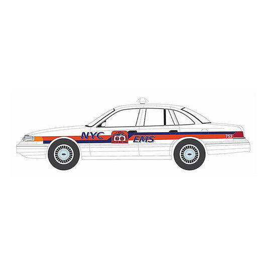 greenlight 67060 c 1 64 scale nyc ems 2000 ford crown victoria responders