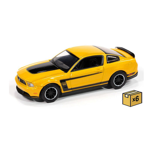 auto world awsp186 a case 1 64 mustang boss 302 yellow blaze case