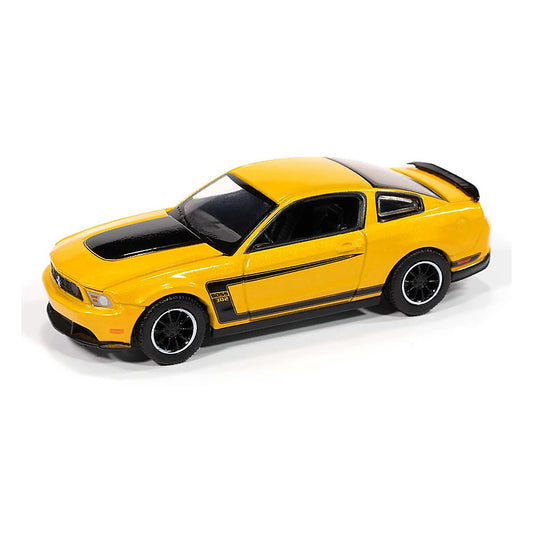 auto world awsp186 a 1 64 2012 mustang boss 302 yellow blaze diecast