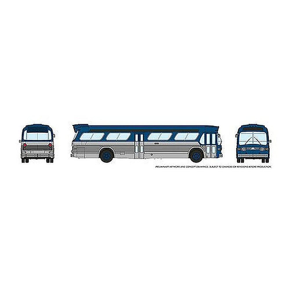 rapido trains 573096 n scale gen new look bus blue