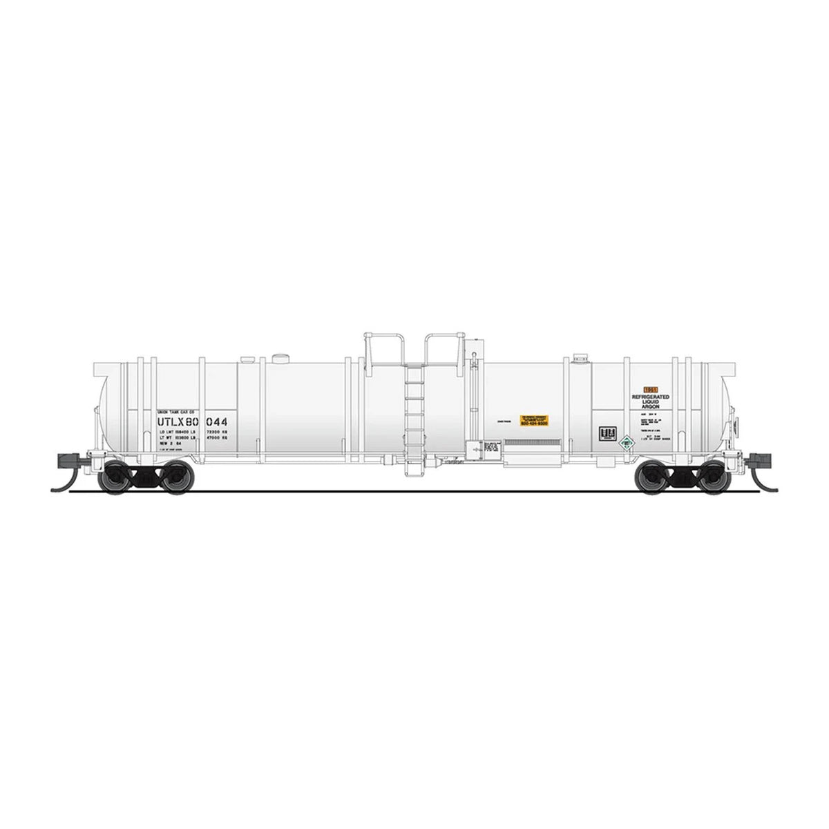 broadway limited 3827 n cryogenic tank car utlx white 2pk