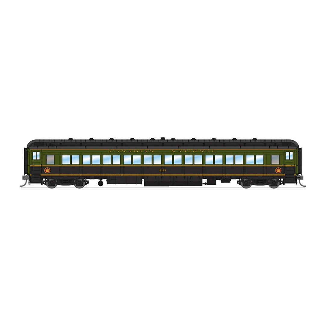 broadway limited 6448 ho 80pass coach grn blk cn a 2pk