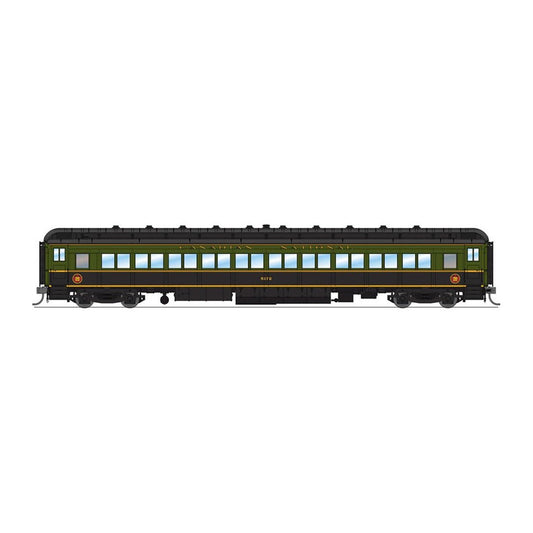 broadway limited 6448 ho 80pass coach grn blk cn a 2pk