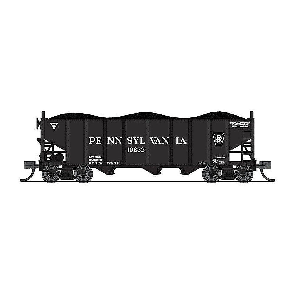 broadway limited 7147 n n w h2a hopper prr 2pk b
