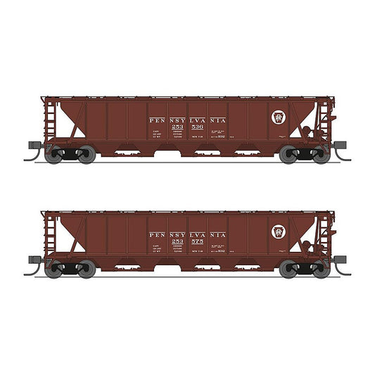 broadway limited 7250 n h32 cvd hopper prr 2pk a red