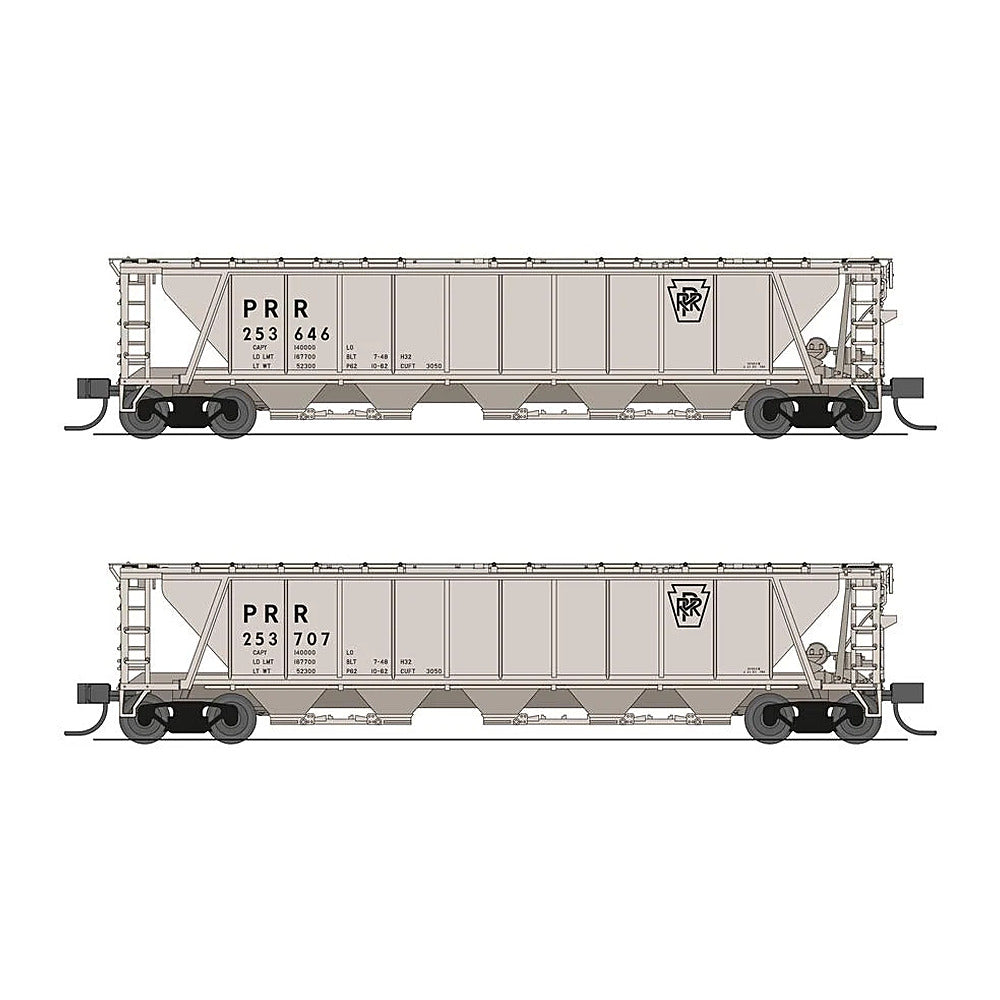 broadway limited 7254 n h32 cvd hopper prr 2pk gray