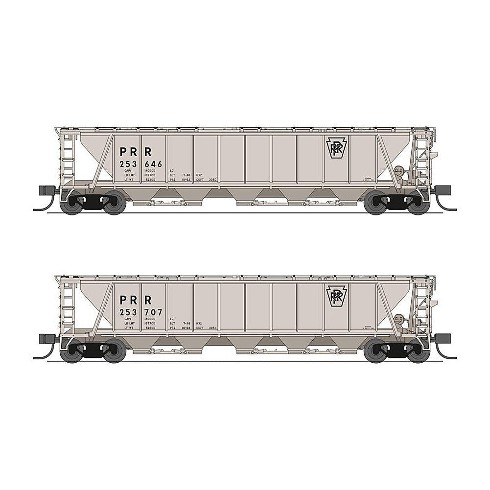 broadway limited 7255 n h32 cvd hopper prr 2pk a gray