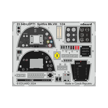 eduard 23040 1 24 spitfire mk viii photo etched set for airfix