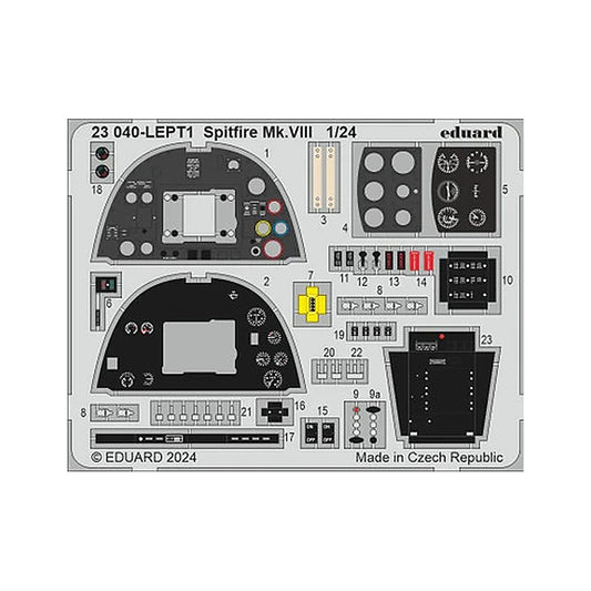 eduard 23040 1 24 spitfire mk viii photo etched set for airfix