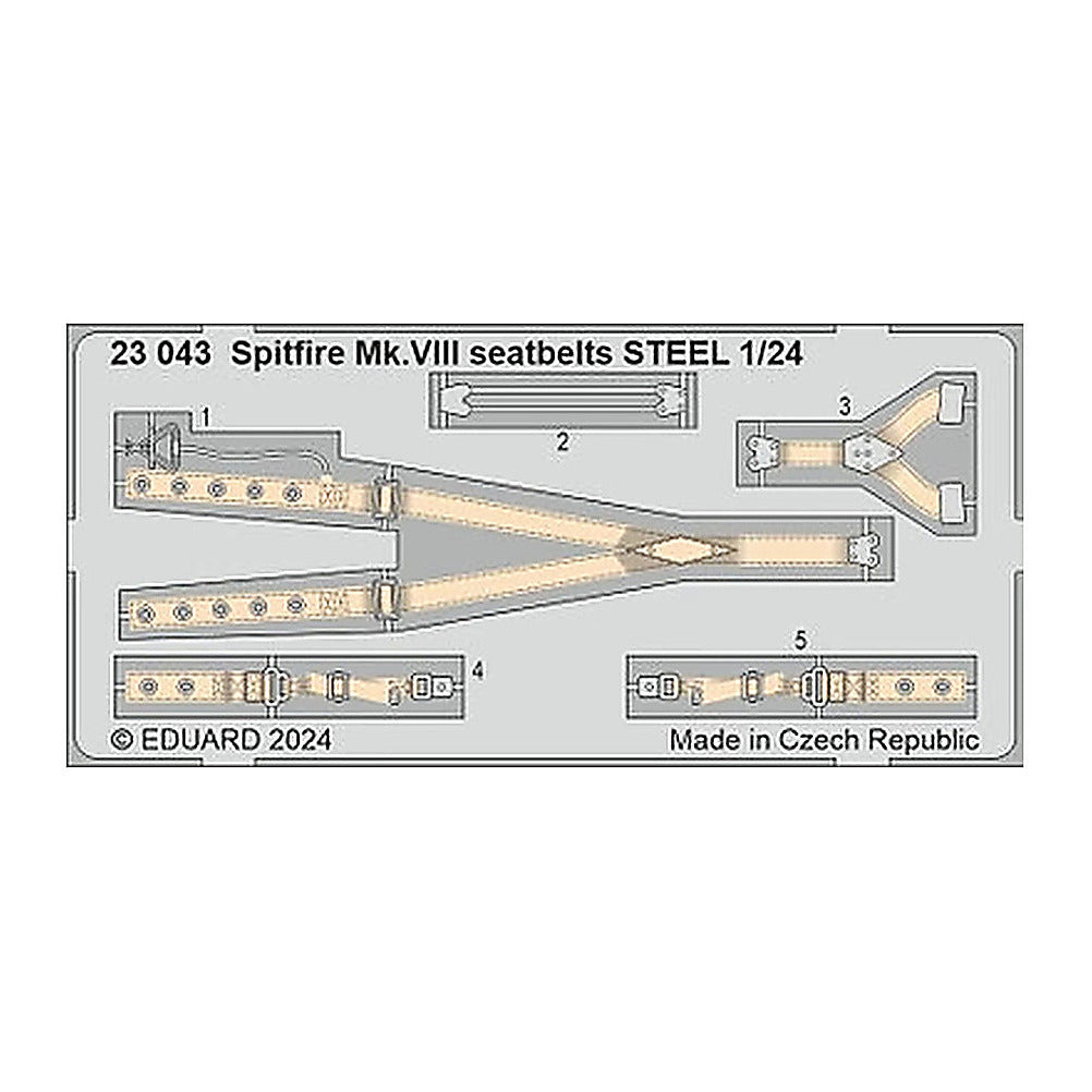 eduard 23043 1 24 spitfire mk viii seatbelts steel photo etched set