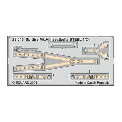 eduard 23043 1 24 spitfire mk viii seatbelts steel photo etched set