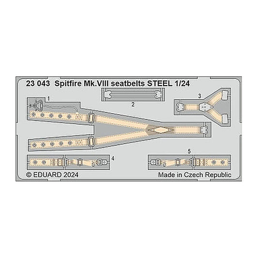 eduard 23043 1 24 spitfire mk viii seatbelts steel photo etched set