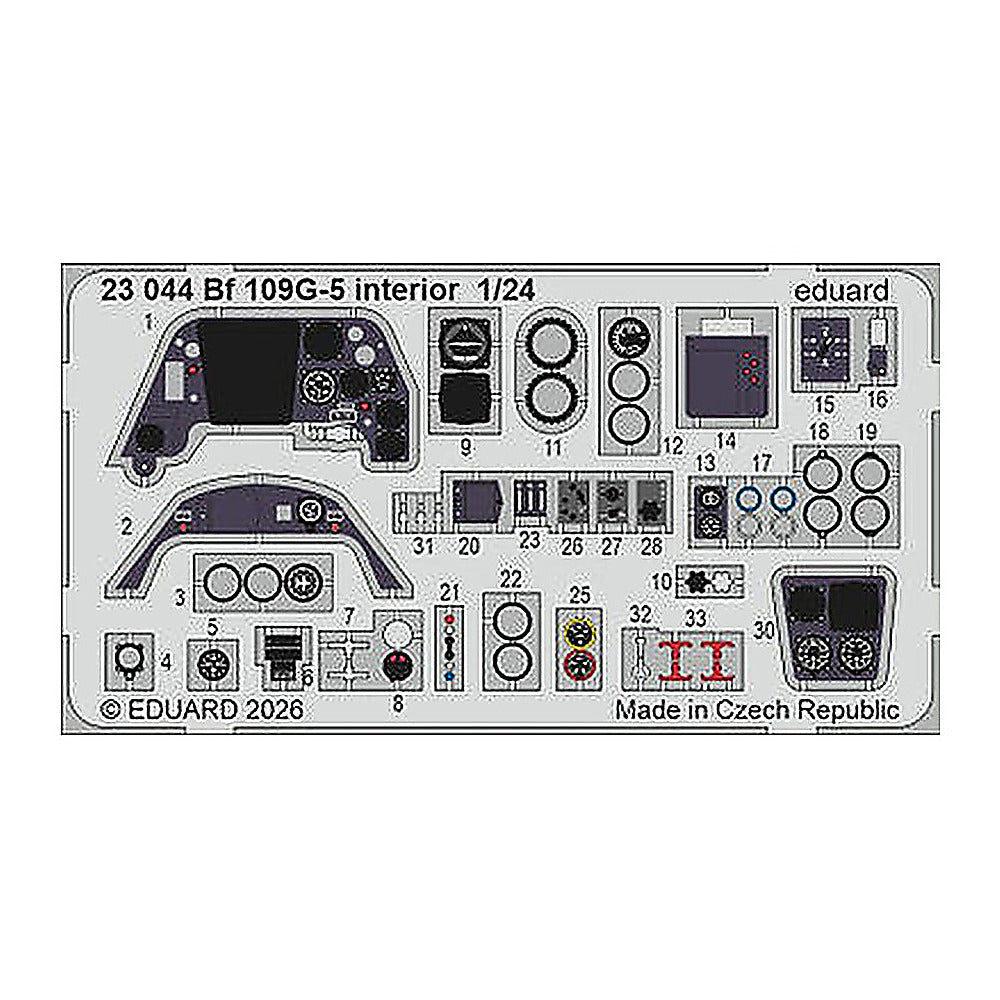 eduard 23044 1 24 bf 109g 5 interior photo etched set for airfix