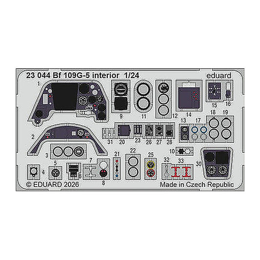 eduard 23044 1 24 bf 109g 5 interior photo etched set for airfix
