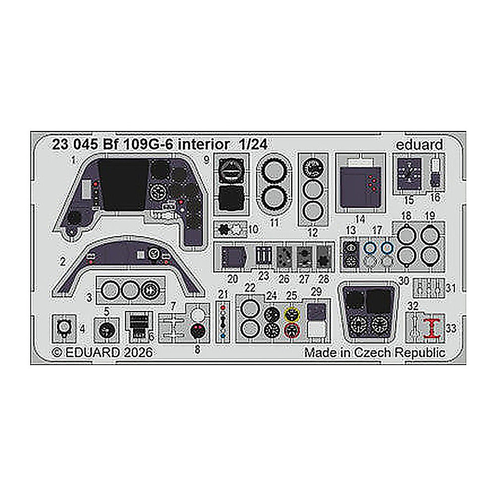 eduard 23045 1 24 bf 109g 6 interior photo etched set for airfix