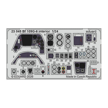eduard 23045 1 24 bf 109g 6 interior photo etched set for airfix