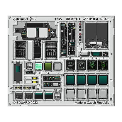 eduard 321010 1 32 ah 64e for takom photo etch detail set