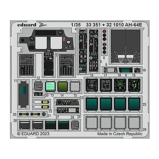 eduard 321010 1 32 ah 64e for takom photo etch detail set