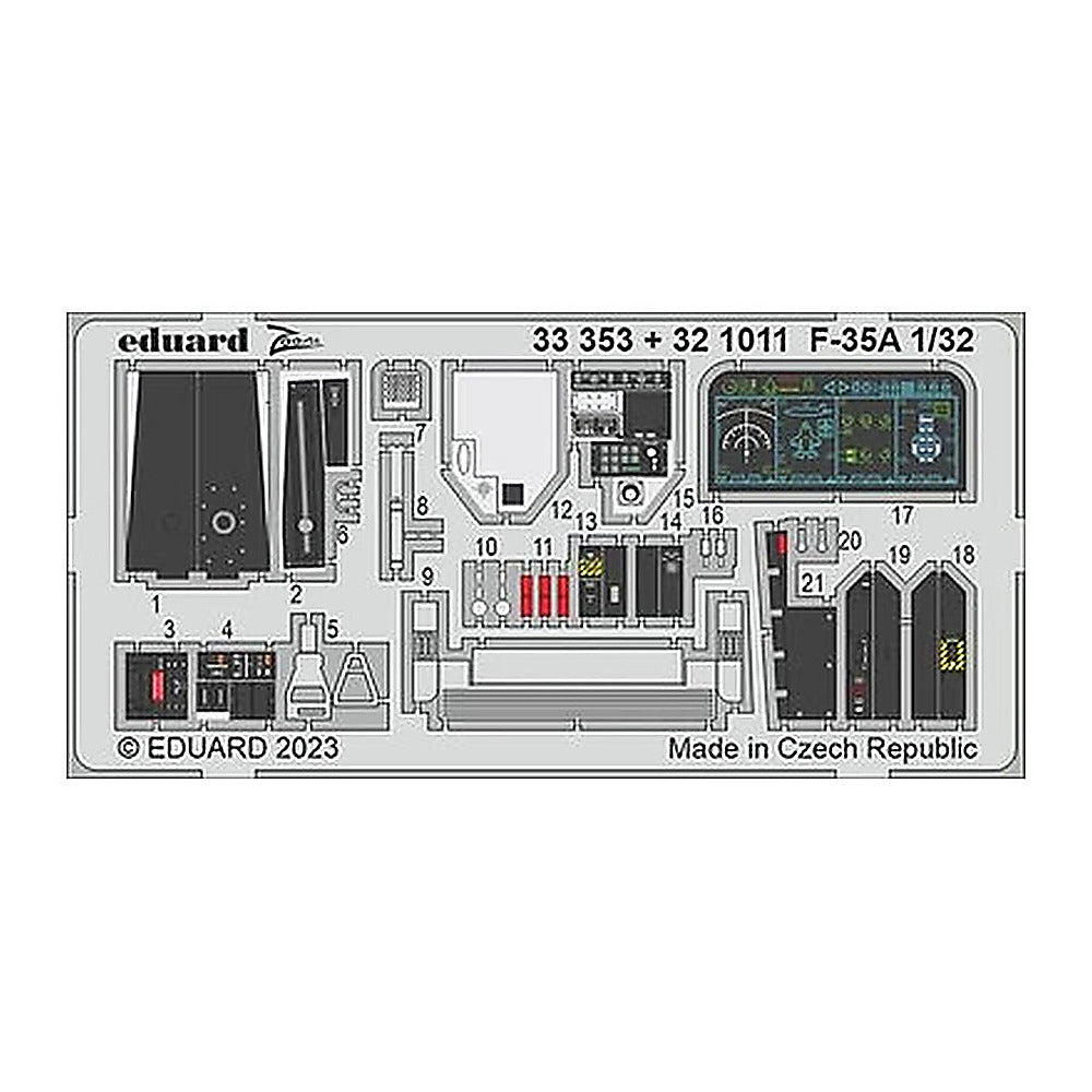 eduard 321011 1 32 f 35a for trumpeter photo etch detail set
