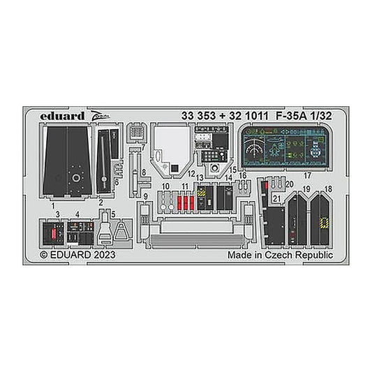 eduard 321011 1 32 f 35a for trumpeter photo etch detail set