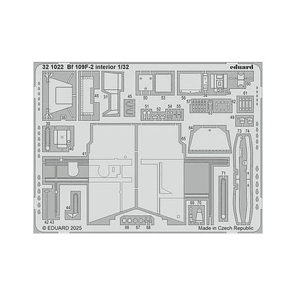eduard 321022 1 32 bf 109f 2 photo etch for hobby 2000 hasegawa