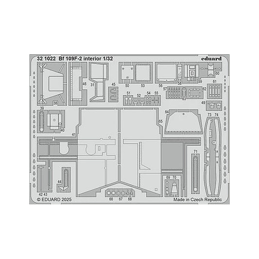 eduard 321022 1 32 bf 109f 2 photo etch for hobby 2000 hasegawa
