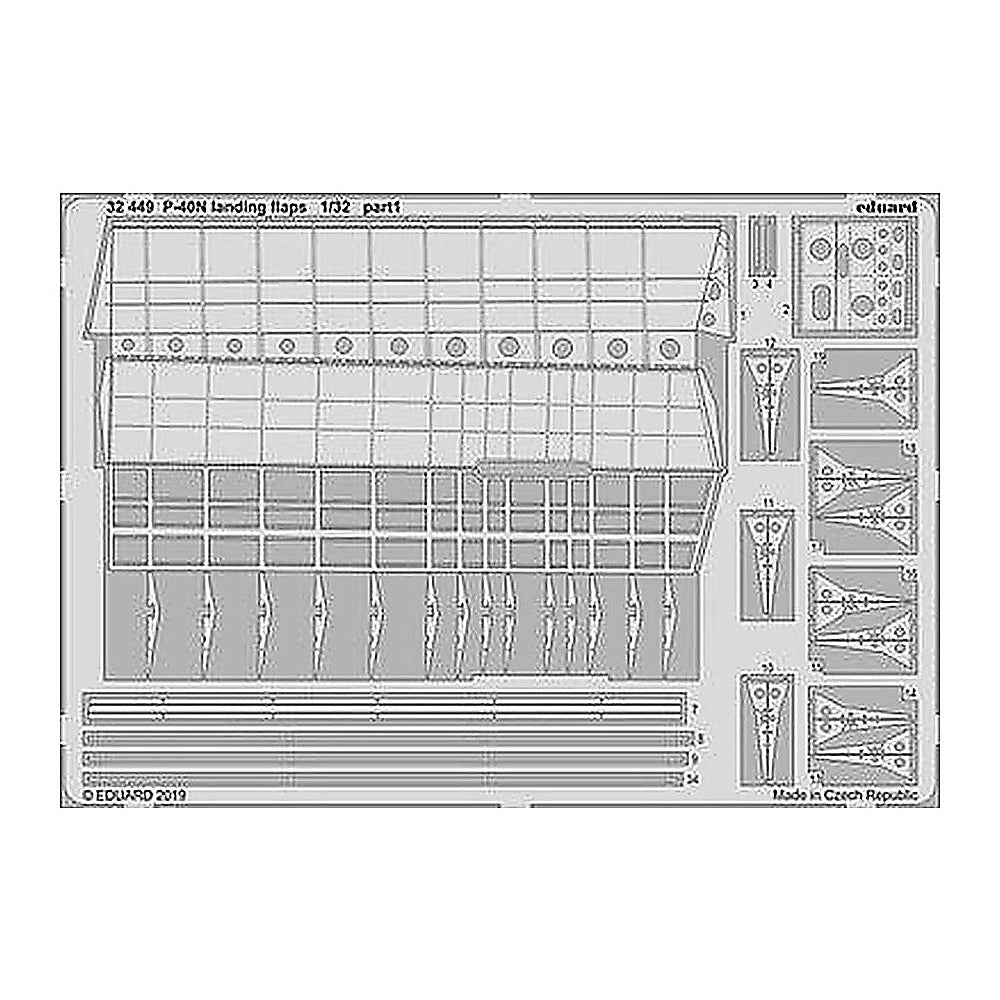 eduard 32449 1 32 p 40n landing flaps for trumpeter
