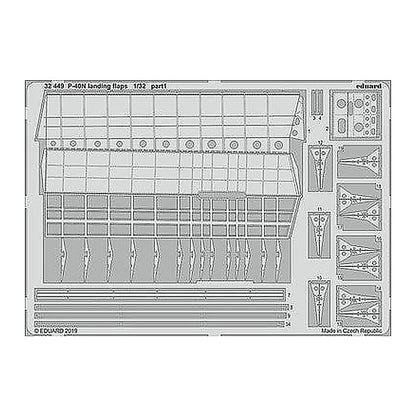 eduard 32449 1 32 p 40n landing flaps for trumpeter