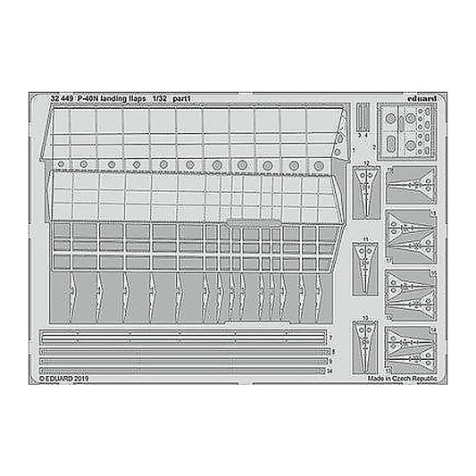 eduard 32449 1 32 p 40n landing flaps for trumpeter