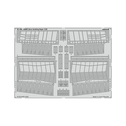 eduard 32494 1 32 zero landing flaps1 32 photo etch