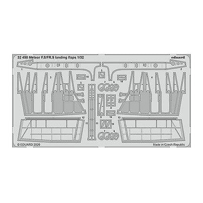 eduard 32498 1 32 meteor f 8 fr 9 landing flaps photo etched set for