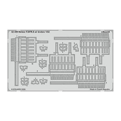 eduard 32499 1 32 photo etch meteor f 8 fr 9 air brakes for revell