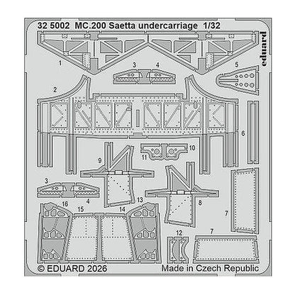 eduard 325002 1 32 photo etch mc 200 saetta undercarriage for italeri