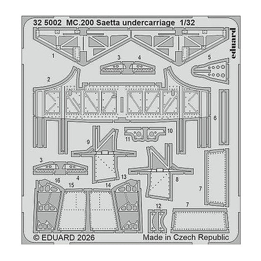 eduard 325002 1 32 photo etch mc 200 saetta undercarriage for italeri