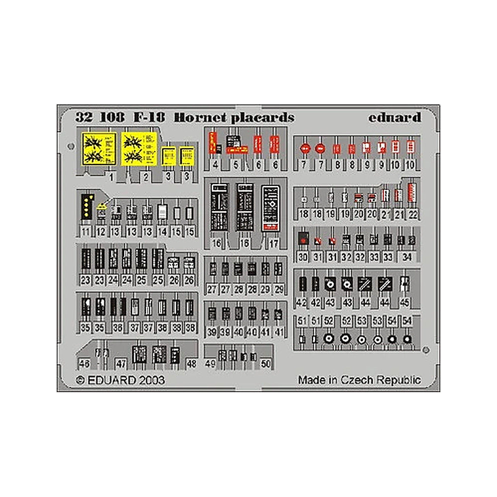 eduard 32508 1 32 f 18 placard set for acy pre painted