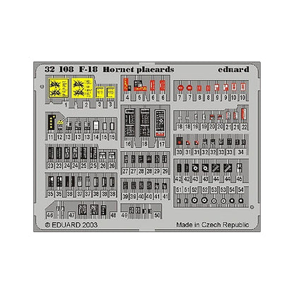 eduard 32508 1 32 f 18 placard set for acy pre painted