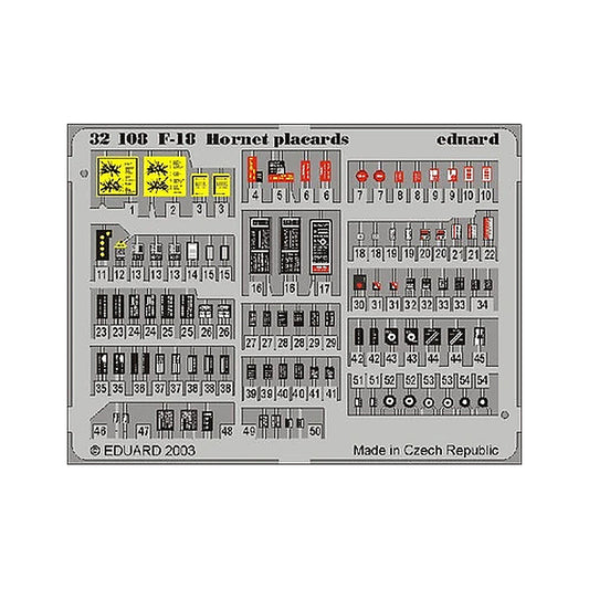 eduard 32508 1 32 f 18 placard set for acy pre painted