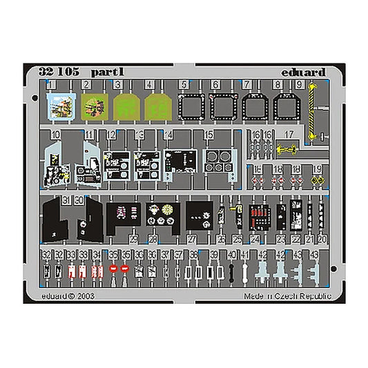 eduard 32510 1 32 f a 18c interior for academy pre painted