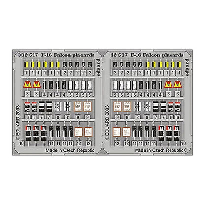 eduard 32517 1 32 f 16 placards for hsg pre painted